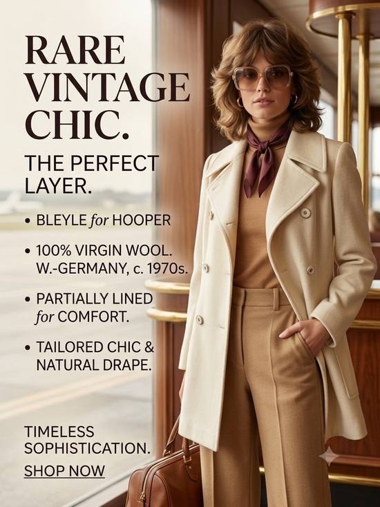 Bleyle for Hooper Jackets & Blazers - Vintage BLEYLE Women's 100% Wool Double Breasted Car Coat Jacket Cream Size 10